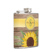 Flasques Monogramme de bois Vintage de tournesol (Droite)