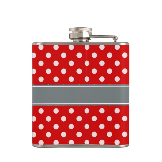 Flasques Monogramme de carbone rouge blanc Pois (Dos)