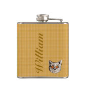 Flasques monogramme de chat amusant personnalisé (Dos)