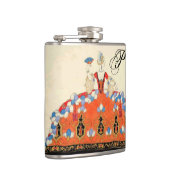 FLASQUES MONOGRAMME DE CONCEPTEUR DE MODE LADANGE ORANGE (Droite)