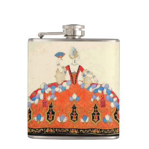 FLASQUES MONOGRAMME DE CONCEPTEUR DE MODE LADANGE ORANGE