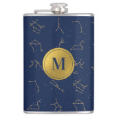 Flasques Monogramme de constellations de Zodiac bleu or et (Devant)