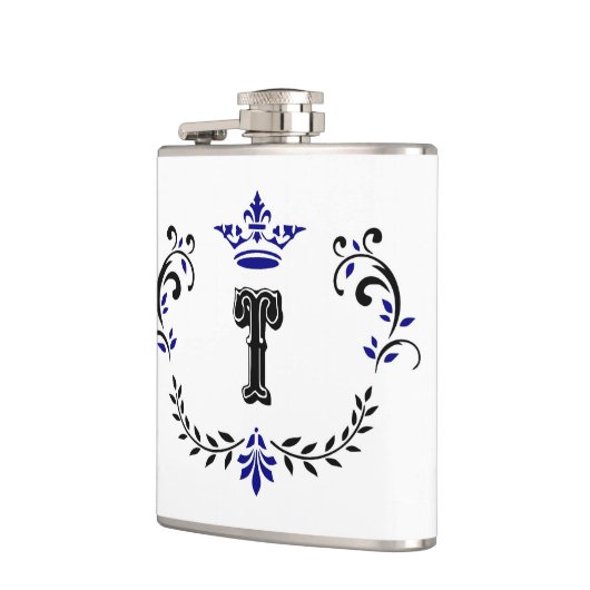 Flasques Monogramme de couronne 'T' (Gauche)