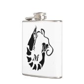 Flasques Monogramme de crevettes en forme de crayon noir (Gauche)