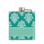 Flasques Monogramme de Damas Turquoise fille (Dos)
