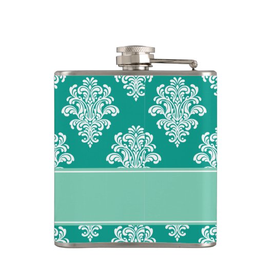 Flasques Monogramme de Damas Turquoise fille (Dos)