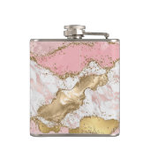 Flasques Monogramme de design Rose en marbre rose or (Dos)