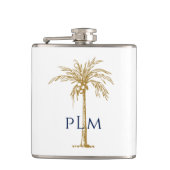 Flasques Monogramme de la marine Palmier d'or tropical arti (Devant)