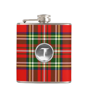 FLASQUES MONOGRAMME DE LA PIERRE BLANCHE DU TARTAN ÉCOSSAI