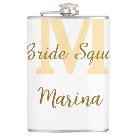 Flasques Monogramme de l'équipe de la mariée simple shower (Devant)