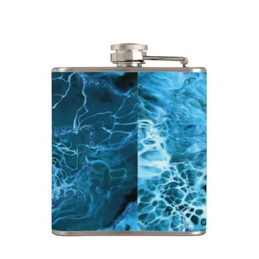 Flasques Monogramme de marbre bleu (Dos)