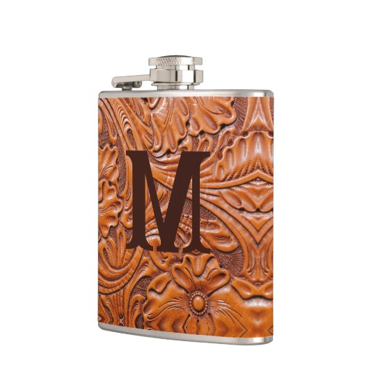 Flasques monogramme de mariage campagnard occidental rustiq (Gauche)