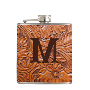 Flasques monogramme de mariage campagnard occidental rustiq