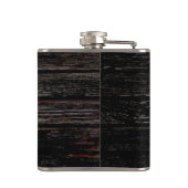 Flasques Monogramme de mariage en bois noir rustique vieill (Dos)