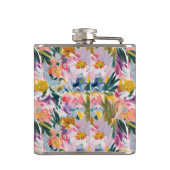 Flasques Monogramme de mariage floral abstrait rose pastel (Dos)