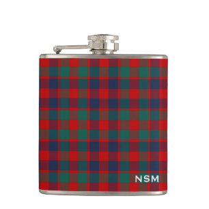 Flasques Monogramme de McGowan Tartan brillant rouge plaid