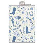 Flasques Monogramme de nom de cowgirl côtière bleu mignon f (Dos)