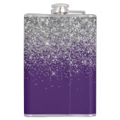 Flasques Monogramme de Parties scintillant d'argent violet (Dos)