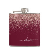 Flasques Monogramme de Parties scintillant d'or rose rose b (Devant)