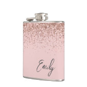 Flasques Monogramme de Parties scintillant or rose rose ros (Gauche)