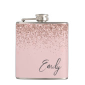 Flasques Monogramme de Parties scintillant or rose rose ros (Devant)
