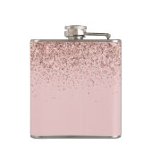 Flasques Monogramme de Parties scintillant or rose rose ros (Dos)