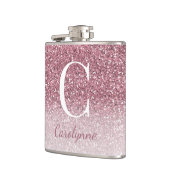 Flasques Monogramme de Parties scintillant Rose Gold Sparkl (Gauche)