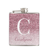Flasques Monogramme de Parties scintillant Rose Gold Sparkl (Devant)
