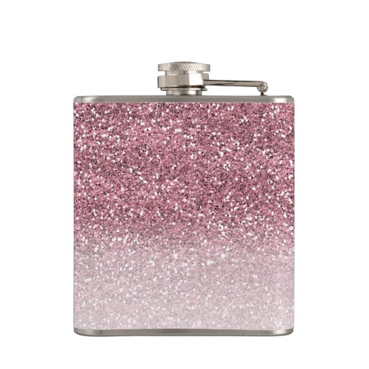 Flasques Monogramme de Parties scintillant Rose Gold Sparkl (Dos)