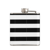 Flasques Monogramme de pingouin noir et blanc et rayures (Dos)