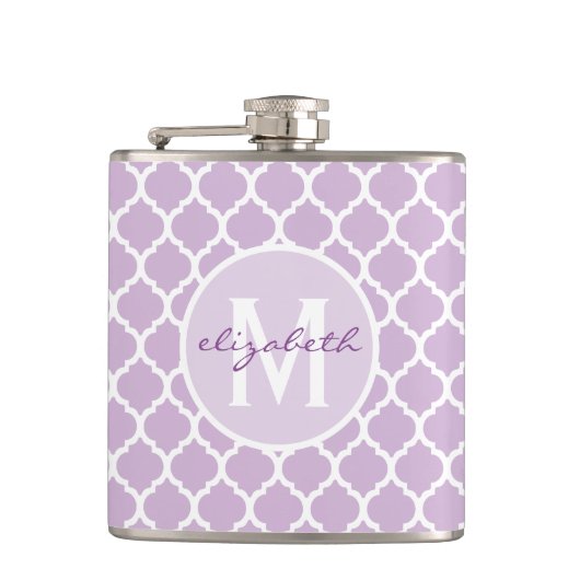 Flasques Monogramme de Quatrefoil pourpre (Devant)