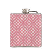 Flasques Monogramme de Quatrefoil Rose Chic Avec Nom (Dos)