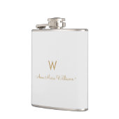 Flasques Monogramme de script or gris clair moderne (Gauche)