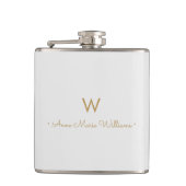 Flasques Monogramme de script or gris clair moderne (Devant)