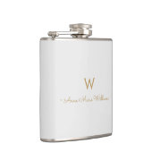 Flasques Monogramme de script or gris clair moderne (Droite)