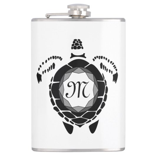Flasques Monogramme de shellback de tortue diamant (Devant)