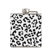 Flasques Monogramme de tache de léopard noir et blanc (Dos)