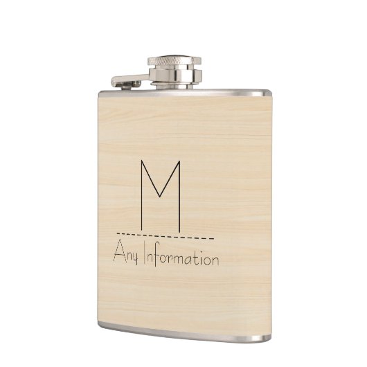 Flasques Monogramme de texture du grain de bois (Gauche)