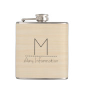 Flasques Monogramme de texture du grain de bois (Devant)