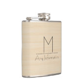 Flasques Monogramme de texture du grain de bois (Droite)