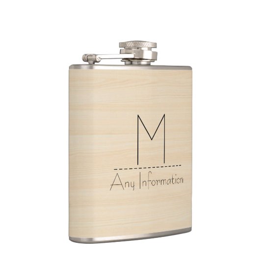 Flasques Monogramme de texture du grain de bois (Droite)