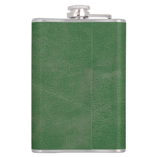 Flasques Monogramme de texture en cuir vert rustique initia (Dos)
