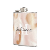 Flasques Monogramme de vache blanche rose (Gauche)