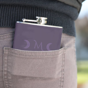 Flasques Monogramme des lunes de croissant de violet poussi