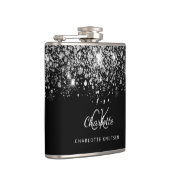 Flasques Monogramme des meilleurs amis en paillettes argent (Droite)