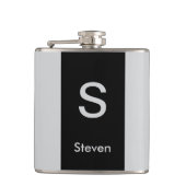 Flasques Monogramme deux tons moderne noir et gris (Devant)