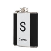 Flasques Monogramme Deux tons moderne noir et gris clair (Gauche)