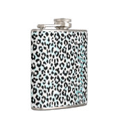 Flasques monogramme d'impression chic de guépard noir et bl (Droite)