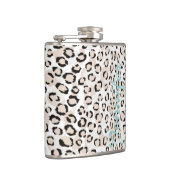 Flasques monogramme d'impression chic de guépard noir et bl (Droite)