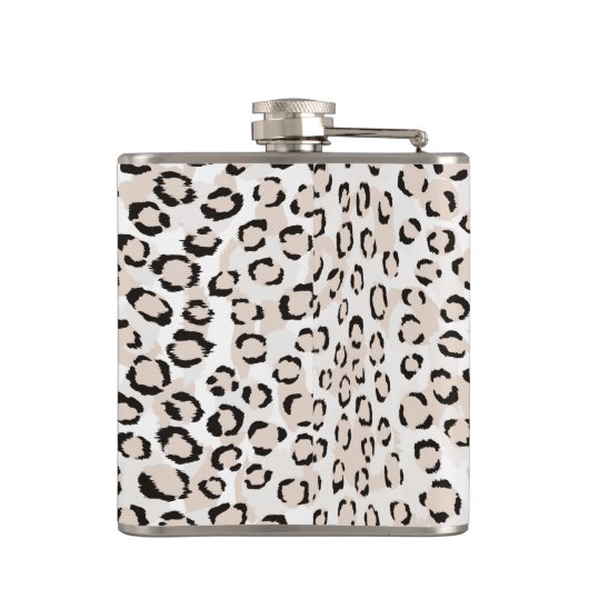 Flasques monogramme d'impression chic de guépard noir et bl (Dos)